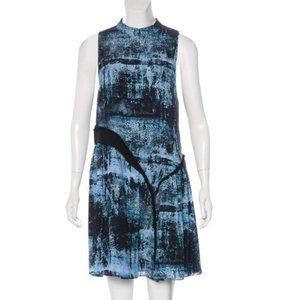 Proenza Schouler Blue Printed Silk Cocktail Dress